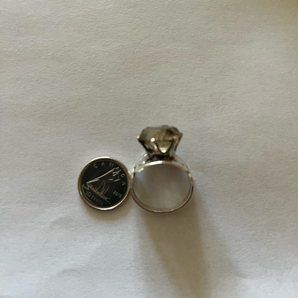 Smokey topaz sterling vintage ring - Picture 14 of 16